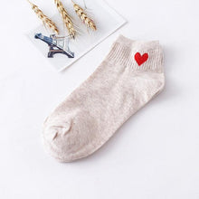 Load image into Gallery viewer, 5pairs Women Short Socks Red Heart Cute College Fresh Female Socks Soft Cotton Summer Autumn Sock for Girls