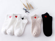 Load image into Gallery viewer, 5pairs Women Short Socks Red Heart Cute College Fresh Female Socks Soft Cotton Summer Autumn Sock for Girls
