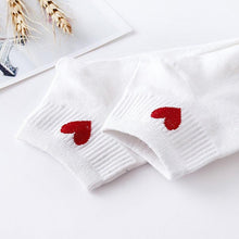 Load image into Gallery viewer, 5pairs Women Short Socks Red Heart Cute College Fresh Female Socks Soft Cotton Summer Autumn Sock for Girls
