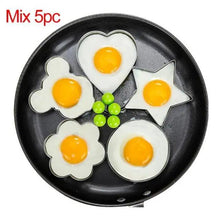 Load image into Gallery viewer, 5Pcs Stainless Steel Fried Egg Mold Pancake Mould Omelette Mold Ring Cooking Fried Egg Bento Shaper Kitchen Gadget Frying Egg Cooking Tools Kitchen Accessories Gadget Rings