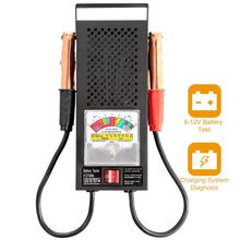Load image into Gallery viewer, 6-12V Automotive Battery Tester with Heavy Duty Insulated Copper Clips