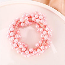Load image into Gallery viewer, 6 Colors Woman Elegant Pearl Hair Ties Beads Girls Scrunchies Rubber Bands Ponytail Holders Hair Accessories Elastic Hair Band No Metal Hairband Girls Elegant Headwear Accessories Wraps Hoop Clips