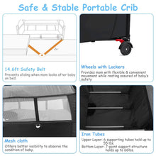 Load image into Gallery viewer, 6-in-1 Foldable Baby Crib with Activity Center Diaper Changing Table