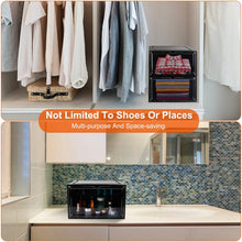 Load image into Gallery viewer, 6-Pack: Collapsible Shoe Box Stackable Shoe Storage Bin with Magnetic Door