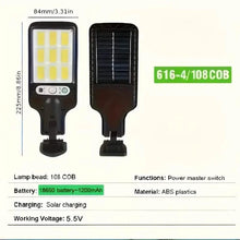 Load image into Gallery viewer, 6-Pack: Solar Powered Motion Sensor Outdoor Garden Light with 108 COB LED Lights