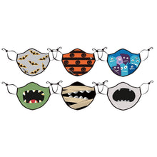 Load image into Gallery viewer, 6-Pack: Two-Layer Reusable Halloween Kids Face Mask With Adjustable Earloop
