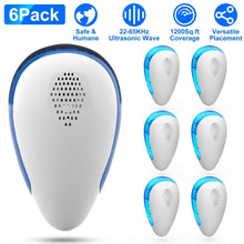 Load image into Gallery viewer, 6-Pack: Ultrasonic Pest Repeller Indoor Plug in Bug Repellent