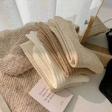 Load image into Gallery viewer, 6-Pairs: Thick & Warm Cream Color Sock