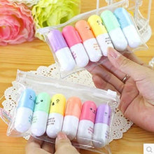 Load image into Gallery viewer, 6-Piece: Cute Pill Shape Mini Highlighter Marker
