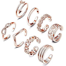 Load image into Gallery viewer, 6-Pieces: Adjustable Open Toe Ring Band