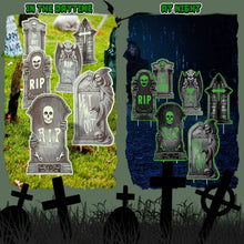 Load image into Gallery viewer, 6-Pieces: Glow in the Dark Halloween Yard Sign Decorations with 12 Stakes
