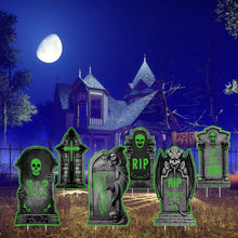 Load image into Gallery viewer, 6-Pieces: Glow in the Dark Halloween Yard Sign Decorations with 12 Stakes