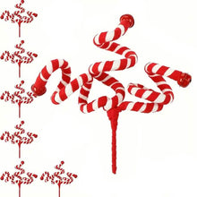 Load image into Gallery viewer, 6-Pieces: Red White Candy Christmas Tree Decorations