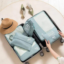 Load image into Gallery viewer, 6-Pieces: Travel Luggage Organizers Set Packing Cubes with Shoe Bag Cosmetics Accessories