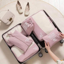 Load image into Gallery viewer, 6-Pieces: Travel Luggage Organizers Set Packing Cubes with Shoe Bag Cosmetics Accessories