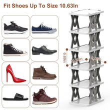 Load image into Gallery viewer, 6-Tier Foldable Vertical Shoe Rack