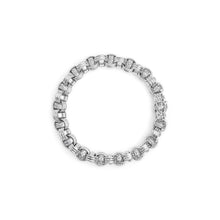 Load image into Gallery viewer, 14K White Gold 1/2 Cttw Diamond Knotted Byzantine Link Bracelet (H-I Color, I2-I3 Clarity) - 7" Inches