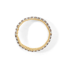 Load image into Gallery viewer, 10K Yellow Gold 10-1/3 Cttw Alternating Coco Color and White Diamond 5 Row Tennis Bracelet (Brown/H-I Color, SI1-SI2 Clarity) - Size 7.25