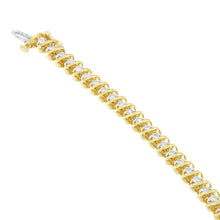Load image into Gallery viewer, 14K Yellow Gold Round Cut Diamond Spiral Link Bracelet (3.00 cttw, H-I Color, SI2-I1 Clarity)