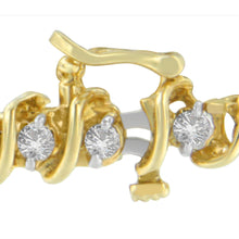 Load image into Gallery viewer, 14K Yellow Gold Round Cut Diamond Spiral Link Bracelet (3.00 cttw, H-I Color, SI2-I1 Clarity)
