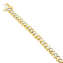 Load image into Gallery viewer, 18K Yellow Gold Round Cut Diamond Spiral Link Bracelet (2.00 cttw, I-J Color, I1-I2 Clarity)
