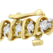 Load image into Gallery viewer, 18K Yellow Gold Round Cut Diamond Spiral Link Bracelet (2.00 cttw, I-J Color, I1-I2 Clarity)