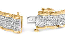 Load image into Gallery viewer, 10K Yellow Gold 5.00 Cttw Round-Cut Diamond Link 7" Bracelet (J-K Color, I1-I2 Clarity)