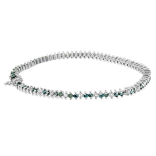 Load image into Gallery viewer, 14K White Gold Round-Cut white and Blue Diamond Fashion Bracelet (3.70 cttw, H-I Color, SI1-SI2 Clarity)