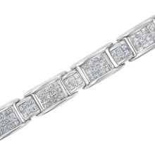 Load image into Gallery viewer, 14K White Gold 5.0 Cttw Princess-Cut Diamond Rectangular Alternating Station 7" Tennis Bracelet (G-H Color, SI1-SI2 Clarity)