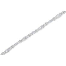 Load image into Gallery viewer, 10K White Gold Geometric Pattern Diamond Tennis Bracelet (3 cttw, H-I Color, SI2-I1 Clarity)