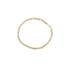 Load image into Gallery viewer, 10k Yellow Gold 1.00 Cttw Diamond 3 Stone Link Bracelet (I-J Color, I1-I2 Clarity) -7.25" Inches