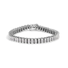 Load image into Gallery viewer, 14K Yellow Gold 3.0 Cttw Princess Cut Quad Invisible Set Tennis Bracelet (H-I Color, SI1-SI2 Clarity) - 7â€