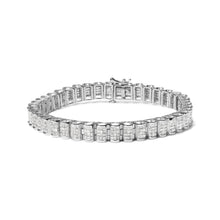 Load image into Gallery viewer, 14K Yellow Gold 5.0 Cttw Invisible Set Princess-cut Diamond Buckle Link Tennis Bracelet (H-I Color, SI2-I1 Clarity) - Size 7.25"
