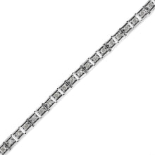 Load image into Gallery viewer, .925 Sterling Silver 1.0 Cttw Diamond Square Hybrid Link 7" Tennis Bracelet (I-J Color, I2-I3 Clarity)