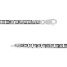 Load image into Gallery viewer, .925 Sterling Silver 1.0 Cttw Diamond Square Hybrid Link 7" Tennis Bracelet (I-J Color, I2-I3 Clarity)