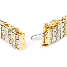 Load image into Gallery viewer, 14K Yellow Gold 5.50 Cttw Round and Baguette Diamond Link Bracelet