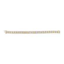 Load image into Gallery viewer, 14K Yellow Gold 5.50 Cttw Round and Baguette Diamond Link Bracelet