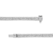 Load image into Gallery viewer, 14K White Gold 4 3/8 Cttw Alternating Invisible Set Princess and Baguette Diamond Tennis Bracelet (G-H Color, VS1-VS2 Clarity) - Size 7"