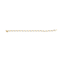 Load image into Gallery viewer, 10k Yellow Gold 1.00 Cttw Round-Cut Diamond Floral S-Link 7.50" Bracelet (I-J Color, I2-I3 Clarity)