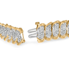 Load image into Gallery viewer, 10K Yellow Gold 4.00 Cttw Pave Diamond Classic Link 7" Bracelet (I-J Color, I2-I3 Clarity)
