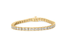 Load image into Gallery viewer, 10K Yellow Gold 4.00 Cttw Channel Set Round Diamond Tennis 7" Bracelet (J-K Color, I1-I2 Clarity)