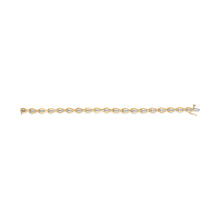 Load image into Gallery viewer, 10k Yellow Gold 1/3 Cttw Diamond 3 Stone Teardrop Design Link Bracelet (I-J Color, I1-I2 Clarity) - 7.25" Inches