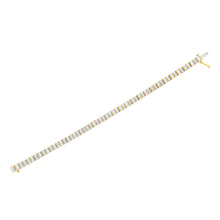 Load image into Gallery viewer, 10K Yellow Gold 4.0 Cttw Alternating Baguette & Round Cut Diamond Bezel- & Prong-Set 7" Tennis Bracelet (G-H Color, SI1-SI2 Clarity)
