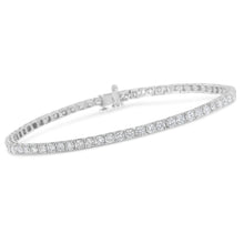 Load image into Gallery viewer, IGI Certified 5.0 Cttw Cut Diamond 14K White Gold Classic 7†Tennis Bracelet (H-I Color, I1-I2 Clarity)