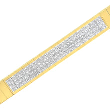 Load image into Gallery viewer, 14K Yellow Gold 3 5/8 cttw Invisible Set Princess-Cut Diamond ID Tennis Bracelet (I-J Color, SI1-SI2 Clarity) - Size 7"