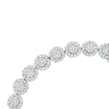 Load image into Gallery viewer, 14K White Gold 3-3/4 Cttw Round-Brilliant Cut Diamond 7-1/4" Round Cluster Links Tennis Bracelet (I-J Color, SI2-I1 Clarity)