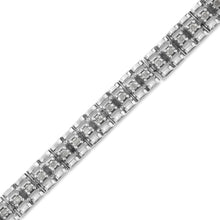 Load image into Gallery viewer, .925 Sterling Silver 1.0 Cttw Rose Cut Diamond Double-Link 7" Tennis Bracelet (I-J Color, I3 Clarity)