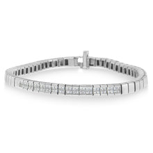 Load image into Gallery viewer, 14K White Gold Princess Cut Diamond Bracelet (1.00 cttw, H-I Color, SI1-SI2 Clarity)