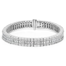 Load image into Gallery viewer, 14K White Gold 7 7/8 Cttw Princess and Baguette Diamond Eternity Line Tennis Bracelet (G-H Color, SI1-SI2 Clarity) - 7" Inches