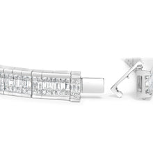 Load image into Gallery viewer, 14K White Gold 7 7/8 Cttw Princess and Baguette Diamond Eternity Line Tennis Bracelet (G-H Color, SI1-SI2 Clarity) - 7" Inches